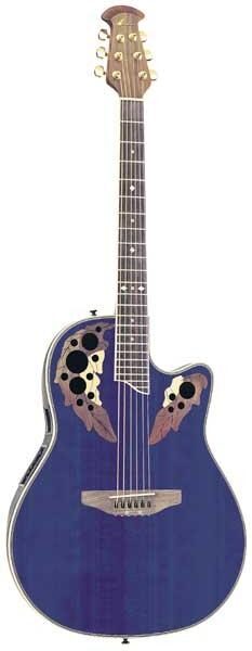 open zoom image for Ovation CS257 Celebrity Deluxe Acoustic-Electric Guitar, Color - Blue Transparent