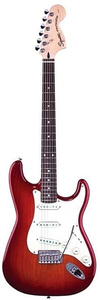 open zoom image for Squier Standard Stratocaster Electric Guitar (Rosewood), Cherry Sunburst