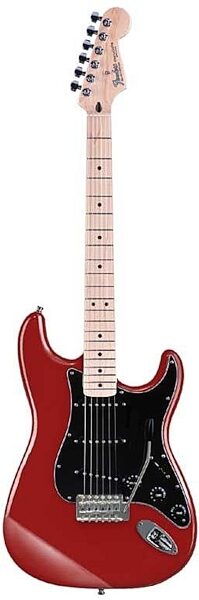 open zoom image for Fender Standard Satin Stratocaster Electric Guitar (Maple), Candy Apple Red