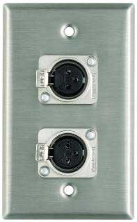 open zoom image for Pro Co Wall Plate with Dual Female XLR (Model WP1013), Main