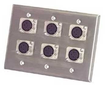 open zoom image for Pro Co Triple Wall Plate with 6 Female XLR (Model WP3002), Main