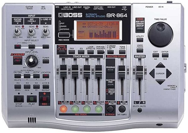 open zoom image for Boss BR864 Digital 8-Track Recorder with Flash Card, Front
