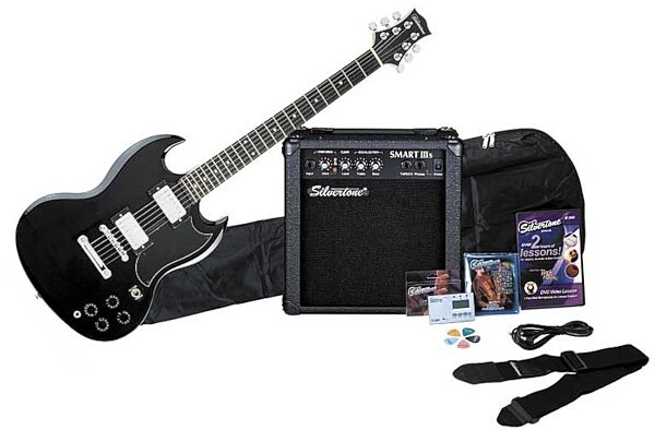 open zoom image for Silvertone Rockit 21 Electric Guitar Package, Black