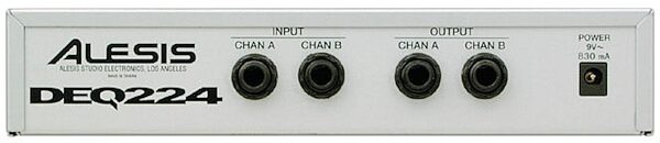 open zoom image for Alesis DEQ224 2-Channel Half-Rack Graphic Equalizer, Rear View