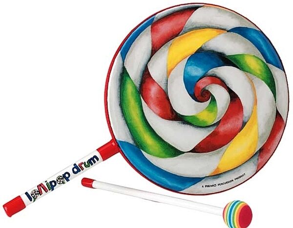 open zoom image for Remo Kids Percussion Lollipop Drum, 6 inch, ET-7106-00, Main