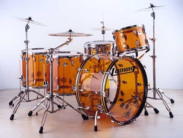 open zoom image for Ludwig Vistalite Reissue 5-Piece Drum Kit, Amber