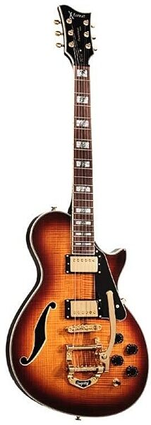 open zoom image for ESP LTD Xtone PC1VFM Flame Maple Electric Guitar, Brown Burst