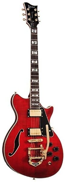 open zoom image for ESP LTD Xtone PC2VFM Flame Maple Electric Guitar, See Thru Red