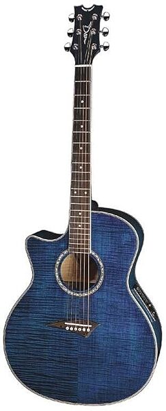 open zoom image for Dean Exotica FM Flame Maple Left-Handed Acoustic-Electric Guitar, Blue Flame