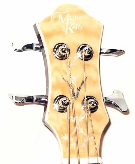 open zoom image for Michael Kelly Dragonfly 4 Fretless Acoustic-Electric Bass, Headstock