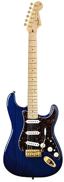 open zoom image for Fender Deluxe Players Stratocaster Electric Guitar (Maple with Gig Bag), Sapphire Blue Transparent