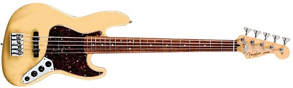 open zoom image for Fender Deluxe Active Jazz V 5-String Electric Bass (with Gig Bag), Vintage White