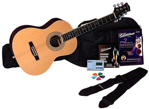 open zoom image for Silvertone SF26 Acoustic Guitar Package, Natural