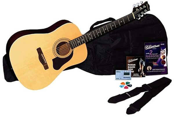 open zoom image for Silvertone SD20 Acoustic Guitar Package, Natural