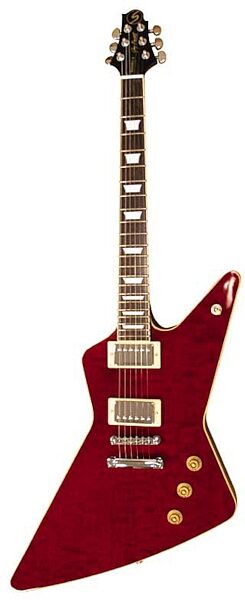 open zoom image for Samick Greg Bennett RW2 Quilt Top Electric Guitar, Transparent Red