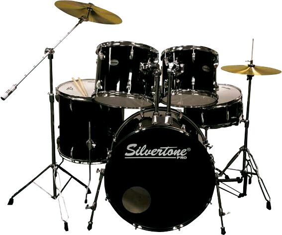 open zoom image for Silvertone SDK5 Complete 5-Piece Drum Kit, Black