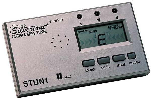 open zoom image for Silvertone STUN1 Digital Guitar and Bass Tuner, Main