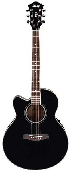 open zoom image for Ibanez AEL10LE Left-Handed AEL Cutaway Acoustic-Electric Guitar, Black