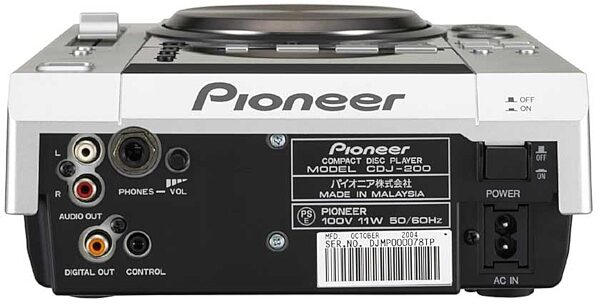 open zoom image for Pioneer CDJ-200 Professional CD/MP3 Player, Rear