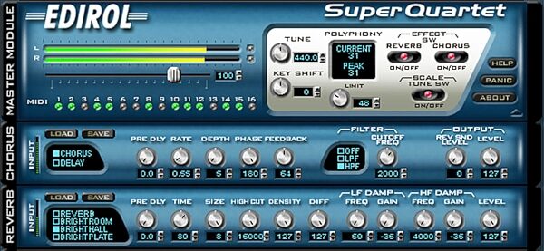 open zoom image for Edirol Super Quartet Soft Synth HQ VST (Macintosh and Windows), Screen Shot 2