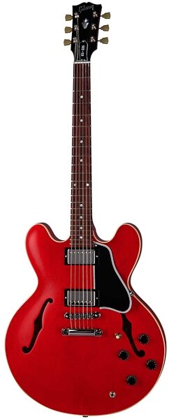 open zoom image for Gibson ES-335 Satin Dot Reissue Semi-Hollowbody Electric Guitar (With Case), Satin Red