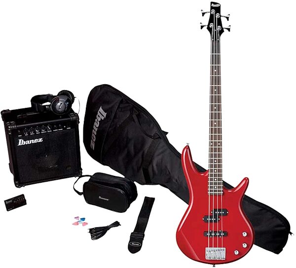 open zoom image for Ibanez IJXB190 Jumpstart Electric Bass Package, Transparent Red
