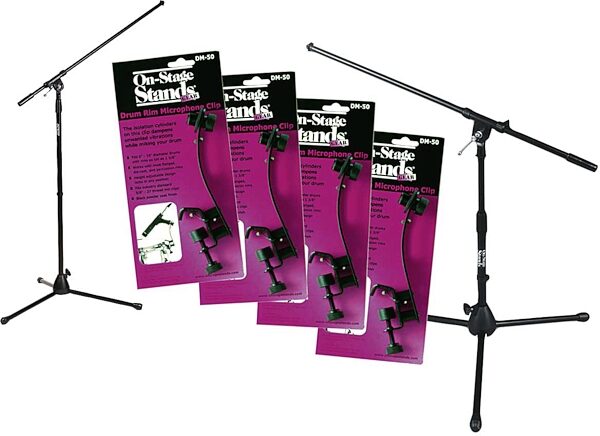 open zoom image for On-Stage Drum Set Microphone Stand Pack, Main