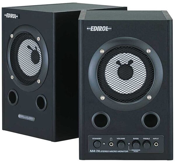 open zoom image for Edirol MA7A Stereo Micro Monitors (14 Watts, 1x3 in.), Black