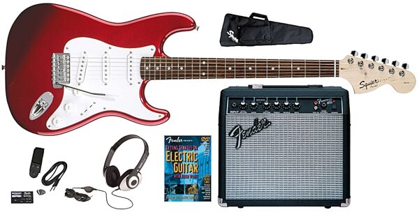 open zoom image for Squier Stop Dreaming, Start Playing Affinity Strat Electric Guitar Package, Red