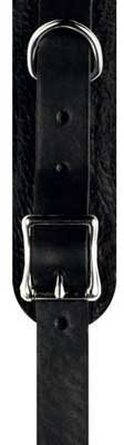 open zoom image for DiMarzio Custom Italian Leather Guitar Strap, Black with Buckle