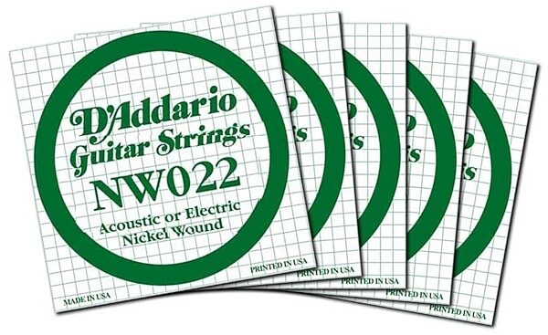 open zoom image for D'Addario Bulk Wound Individual Electric Guitar String, 5-Pack, Gauge .022, Main