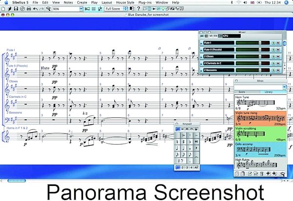open zoom image for Sibelius Music Notation Software (Macintosh and Windows), Panorama screenshot