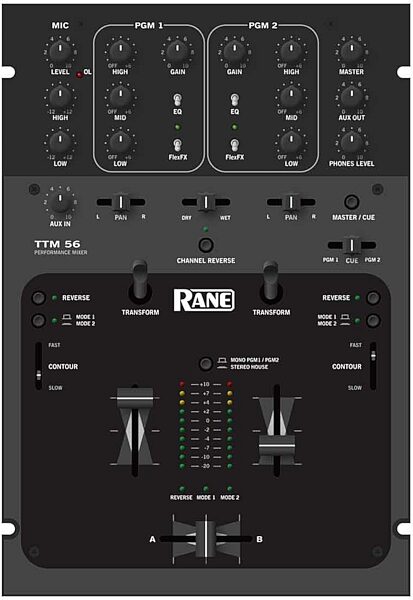 open zoom image for Rane TTM56 Performance DJ Mixer with Magnetic Faders, Top
