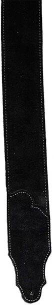 open zoom image for Franklin 2.5" Suede Guitar Strap, Black with Silver Stitch
