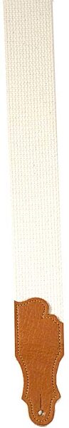open zoom image for Franklin 2" Cotton Guitar Strap, Natural With Caramel End Tabs