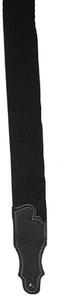 open zoom image for Franklin 2" Cotton Guitar Strap, Black With Black End Tabs