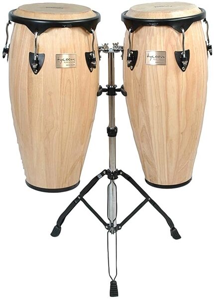 open zoom image for Tycoon Percussion Supremo Conga Set with Stands, Natural with Black Hardware