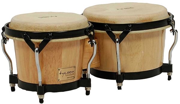 open zoom image for Tycoon Percussion Supremo Bongos Set, Natural with Black Hardware