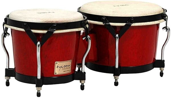 open zoom image for Tycoon Percussion Supremo Bongos Set, Red with Black Hardware