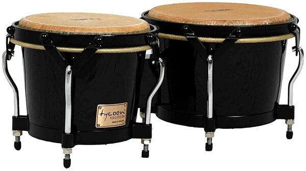 open zoom image for Tycoon Percussion Supremo Bongos Set, Black with Black Hardware