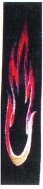open zoom image for Perri's Leather 2.5" Leather Guitar Strap with Embossed Graphics, Flame