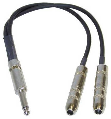 open zoom image for CBI Male 1/4-inch To Dual Female 1/4-inch Adapter Cable (12 inch), Main