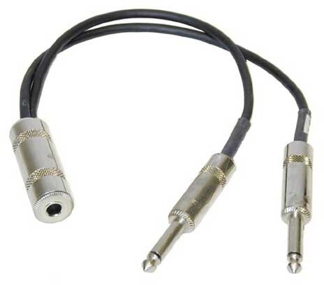 open zoom image for CBI Female 1/4-inch To Dual Male 1/4-inch Adapter Cable (12 inch), Main