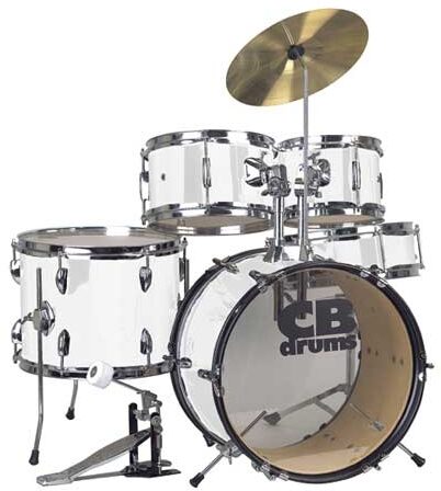 open zoom image for CB Drums JRX55 Junior 5-Piece Kit Package, Pearl White