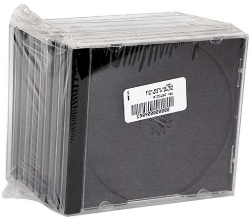 open zoom image for Truetone 10 Pack CD Jewel Box Clear with Black Tray, Main
