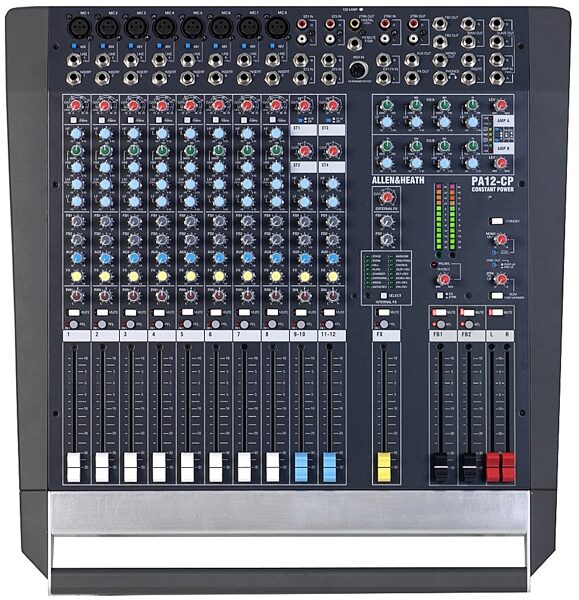 open zoom image for Allen and Heath PA12CP 12-Channel Powered Mixer (500 Watts), Top