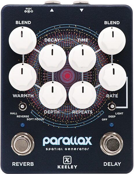 open zoom image for Keeley Parallax Spatial Generator Reverb and Delay Pedal, Action Position Back
