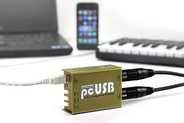 open zoom image for Whirlwind PCUSB USB to Analog Stereo Direct Box, New, USB Input