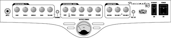 open zoom image for Ashdown Peacemaker 40 Combo Class A Tube Guitar Amplifier (1x12 in.), Front Panel