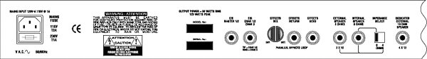 open zoom image for Ashdown Peacemaker 60 Guitar Combo Amplifier (60 Watts, 2x12 in.), Back Panel